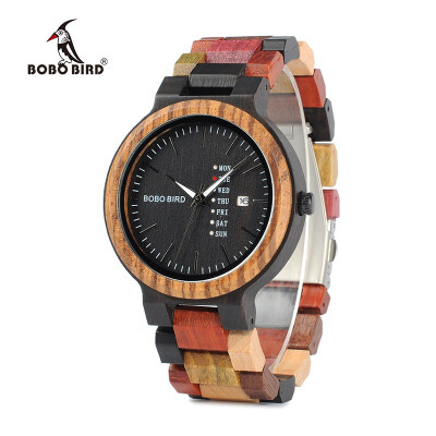 

BOBO BIRD wooden quartz pointer watch P14