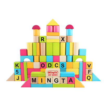 

Ming Ting MING TA 100 pieces of puzzle wood wood solid wood children&39s educational toys infant baby pants