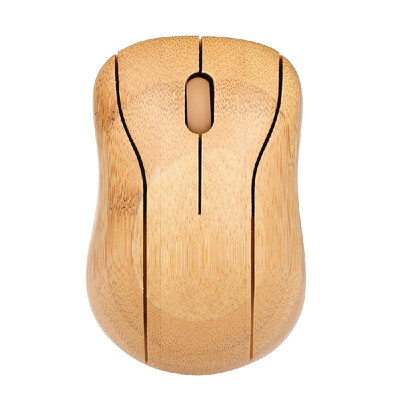 

24G Wireless Optical Bamboo Mouse 3 Adjustable DPI Computer Mouse with USB Receiver for Notebook PC Laptop Computer Yellow