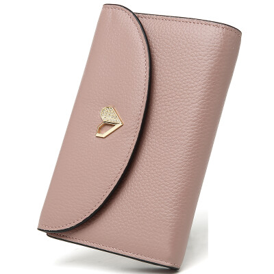 

PLOVER ladies wallet first layer of leather leather heart buckle fashion ladies simple new handbag P16201L060J light gray