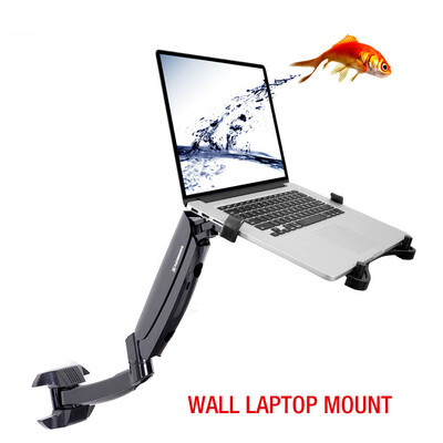 

FLEXIMOUNTS 2 in 1 M10 Full Motion laptop wall Mount LCD arm for most 11-15.6 inch laptop, notebook tray included or 10-24 inch computer LCDs ,Swing Gas Spring Monitor arm for dental clinic