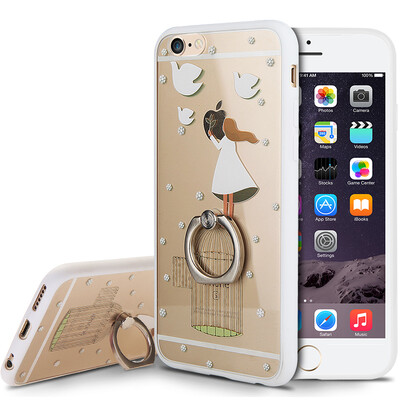 

KOOLIFE Apple, 6 / 6с телефон оболочки мобильный телефон оболочки защитный рукав iphone6s кольцо держатель пряжки мягкой оболочки / Apple телефон оболочки 6 6 Выдерживает падение Apple, творческий мультфильм любителей окрашены оболочки сердца