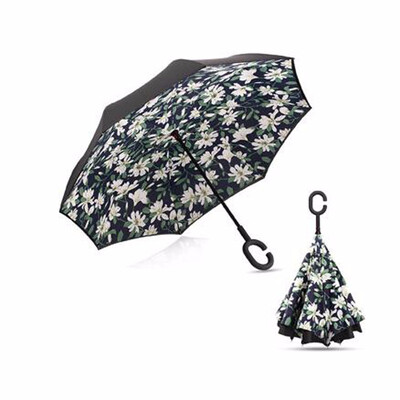 

dropshipping Windproof Reverse Folding Double Layer Inverted Umbrella Self Stand umbrella rain women high quality 2018 car
