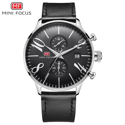 

MINI FOCUS Fashion Sports Leather Strap Men Quartz Watch MF0135GL