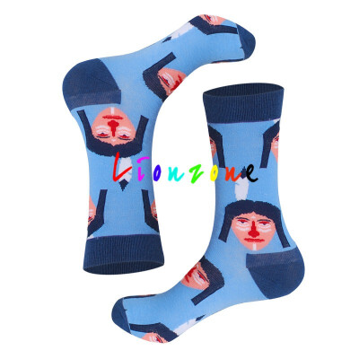 

LIONZONE 2018 New Arrived Happy Women Socks Music Bombs Fox Indians Leopard Design Patterns Unisex Cotton Socks Winter Warm