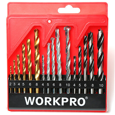 

WORKPRO W13040207M 15 straight handle titanium twist drill bit multi-function electric drill bit woodwork drill cement drill con