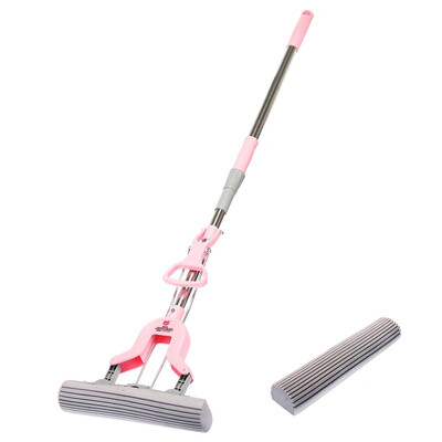 

Rui Shen ruishen plastic cotton mop stainless steel lengthened non-slip strong suction squeeze mop send plastic tractors