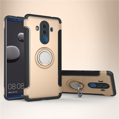 

Fecoprior Back Cover For Huawei Mate 10 Pro Case Car Holder Stand Hard PC Silicon Ring Suction Bracket Celulars