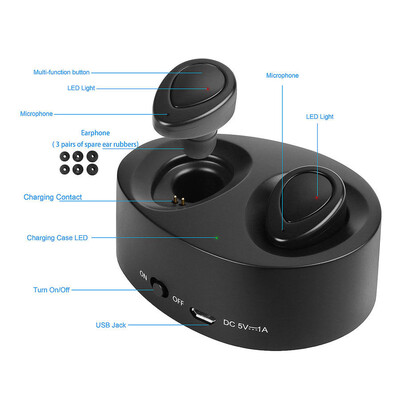 

Free Shipping K2 TWS Wireless Bluetooth Earphones TWS-K2 Twins Headsets Portable Headphones In-Ear Earbuds