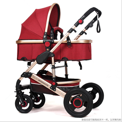 

Wisesonle baby stroller high view stroller baby can sit or lie flat on two sides light four-wheel vibration-absorbent trolley Cali