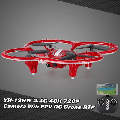 

YH YH-13HW 720P Camera Wifi FPV RC Drone 24G 4CH 6-Axis Gyro G-Sensor Selfie Drone RTF Quadcopter UFO
