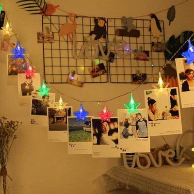 

Inkfish color star clip light 3 m 20 light battery string light room light string lights clip creative romantic photo often bright flashing lights decoration photo new year star lights birthday layout