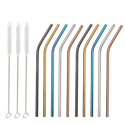 

Useful Reusable 304 Stainless Steel Straw Milk Tea Straws with Brush Party Drinking Accessories