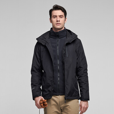 

Pelliot&pelliot outdoor jackets men&women three-in-one fleece two-piece mountaineering suit windproof waterproof breathable detachable warm jacket 11740125 male ochre black