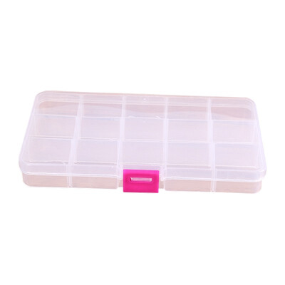 

UpperX Plastic Compartment Jewelry Adjustable Organizer Storage Box Case Craft 15 grids Transparent
