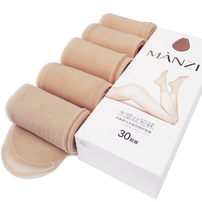 

【Jingdong Supermarket】 Manzi [30 pairs of equipment] crystal socks thin soles transparent invisible hook silk women socks 30 pairs of light coffee uniform