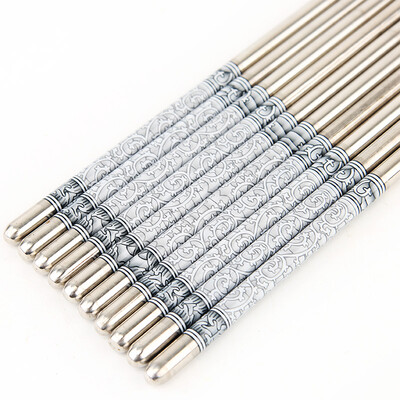 

Tangzong chopsticks chopsticks stainless steel printing metal chopsticks A844 5 double loaded