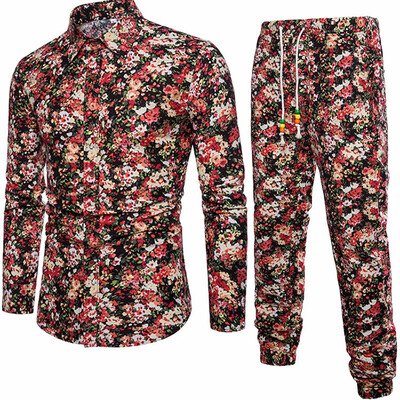 

2018 New Arrival None Full Flowers Drawstring Cotton New Chinese Style Suit National Wind Pants Flax Male Loose Large Code A037