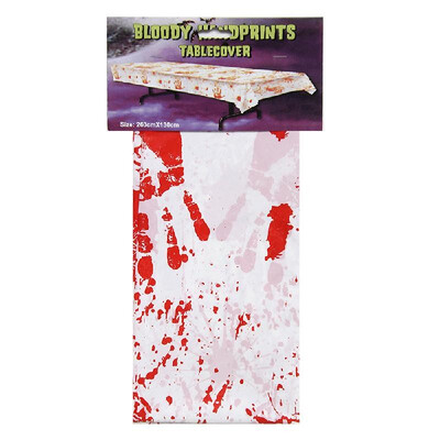 

Horror Blood Table Cloth Bloody Handprint Printed Pattern Tablecloth Rectangular Table Cover Party Props for Haunted House Hallowe
