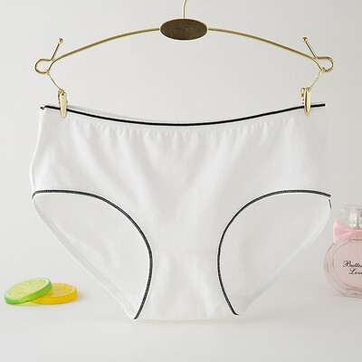 

4pcs New Women Soft Underpants Briefs Cotton Underwear solid color Pantie mid-waist