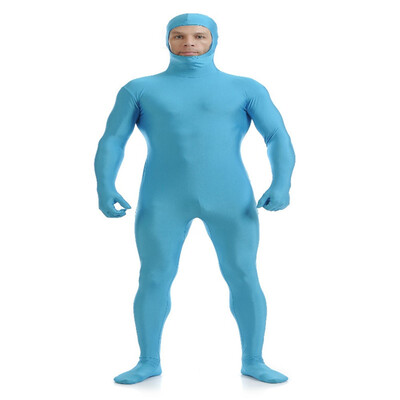 

Gesikai Mens Black Open Face Full Bodysuit Spandex Nylon Zentai Suit Custom Second Skin Tights Suit Halloween Costume