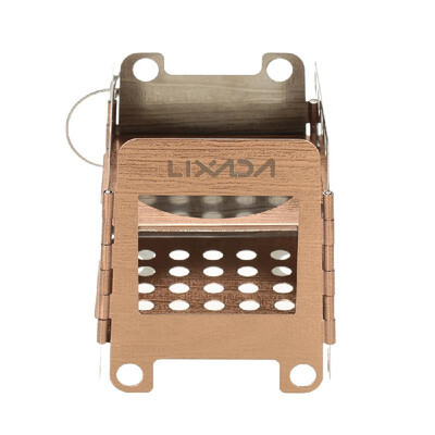 

Lixada Portable Stainless Steel Lightweight Folding Wood Stove Pocket Stove Outdoor Camping Cooking Picnic Backpacking Stove