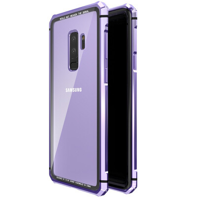 

Original LUPHIE Phone Case For Samsung Galaxy S9 S9 Plus Metal Aluminum Frame 9H Tempered Glass Back Cover Shockproof Case