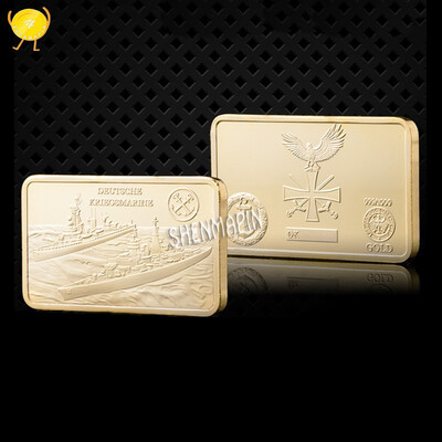 

German nautical warship commemorative gold bar cross eagle challenge coin collectibles