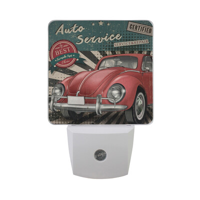 

ALAZA LED Night Light With Smart Dusk To Dawn SensorVintage Car Design Plug In Night Light