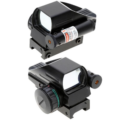 

1X33 Red Green Dot Sight Scope Illuminated Tactical Laser Riflescope Hunting Optics Reflex Lens with Tail Switch Camping & Hiking