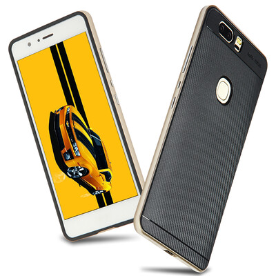 

KOOLIFE Glory V8 Bumblebee Mobile Shell Cover Силиконовый мягкий корпус PC Frame Комплект защиты от падения, применимый к Huawei Glory V8 - Tyrant Gold