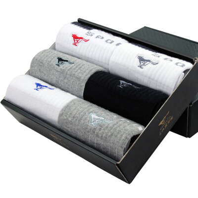 

Jingdong supermarket] seven wolves socks male cotton business casual sports cotton socks 90464 are six pairs of double