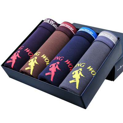 

With the wolf to dance men&39s underwear men&39s breath in the waist sticky fiber fashion Mingjin flat feet underwear four loaded 3101-4 mixed color  code