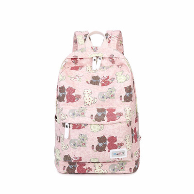

Cute Cat Printing Backpack for Girl School 14 Inch Laptop Bagpack Large Canvas Schoolbag Backpacks Women Fashion Youth Back Pack