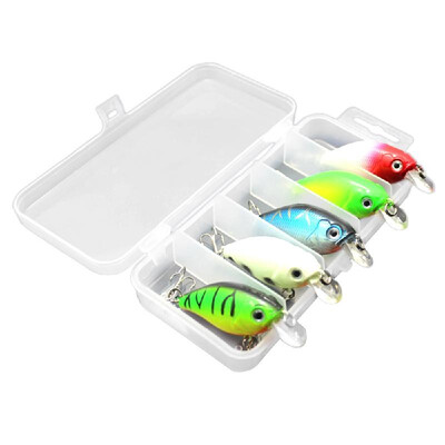 

Lixada 5pcs Fishing Lures Hard Baits Crank Baits Crankbaits in Storage Box
