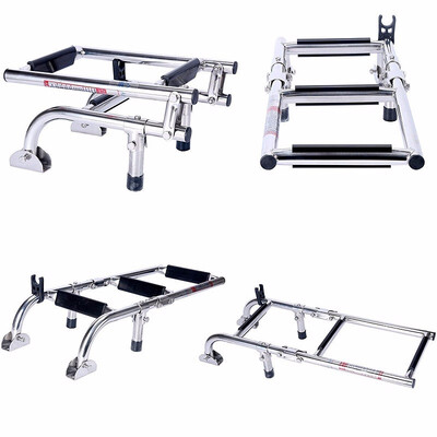 

Amarine-made Marine Boat Foldable Stainless Steel 3 Steps Ladders Stern Mount W Rubber Grips