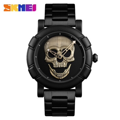 

SKMEI quartz watch creative mens alloy strap mens watches personality Novelty 30 m waterproof watch Relogio Masculino 9178