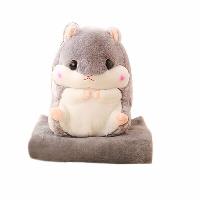 

Worm Home Decoration Bedding Coral Wool Blanket Office Travel Cushion Blankets Birthday Gifts Cute Hamster Hold Pillow Blanket