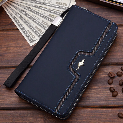

Mens zipper wallet business leisure retro multi card handbag youth personality handbag man