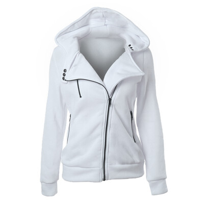 

Basic Jackets Jacket Women Fashion Women Coat Diagonal Zipper Hooded Sweater Casual Dress