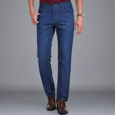 

Arctic cashmere business casual micro-elastic jeans men's cotton washed soft cowboy long pants 1622 dark blue 32