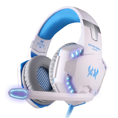 

Inching KOTION EACH G2200 gaming game 71 Shocking headphones Subwoofer headset desktop notebook computer headset white blue