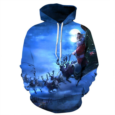 

QYDM0152Mens Hoodie 3D Printed Women Pullover Sweater