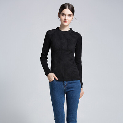 

PREISEI Fashion Spring Autumn Solid Casual Slim Knitted O-Neck Long Sleeve Sweater Pullover Women Undershirt Tops