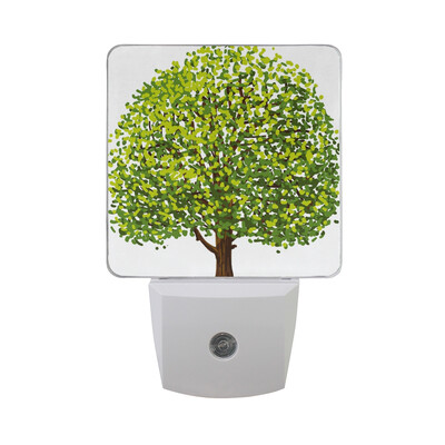 

ALAZA LED Night Light With Smart Dusk To Dawn SensorTop Of Autumn Forest Plug In Night Light