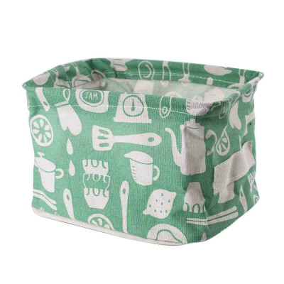 

Desktop Storage Basket Cute Printing Waterproof Organizer Cotton Linen Sundries Storage Box Cabinet Underwear Storage Bag