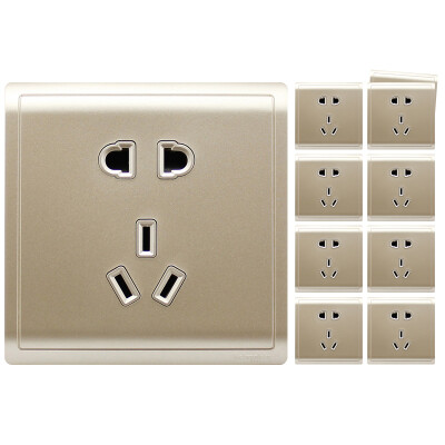 

Schneider Schneider switch socket socket panel 10A five hole socket Feng Shang series indulge in gold ten suit set