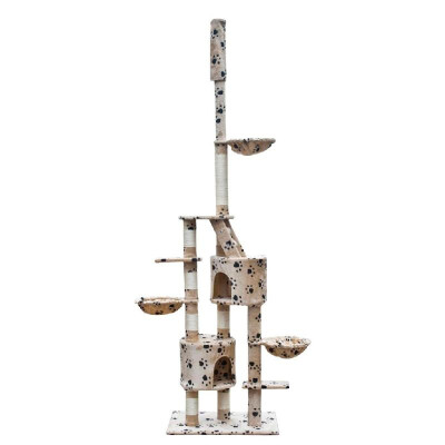 

Cat Play Tree Cuddles  230 - 260 cm Beige with Paw Prints