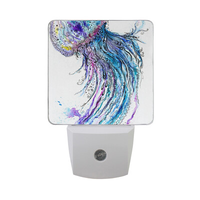 

ALAZA LED Night Light With Smart Dusk To Dawn SensorGroup Of Jellyfish Drifting Plug In Night Light