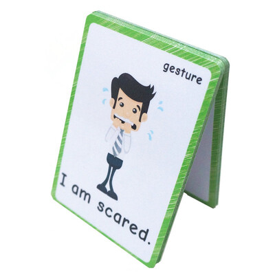

24 Pieces - Gesture Flash Cards-English word learning card&pocket size flash card for Preschool children-English Vocabulary Cards
